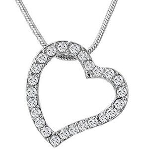 Open heart silver Swarovski necklace